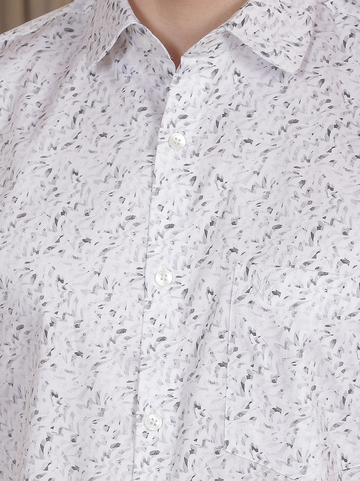 White Printed 100% Cotton Shirt
