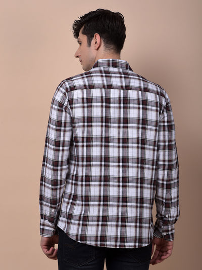 Wine Checked 100% Cotton Shirt