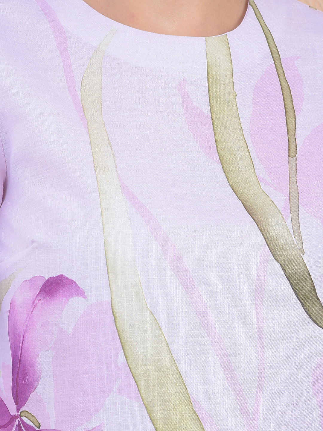 Purple Floral Print Top