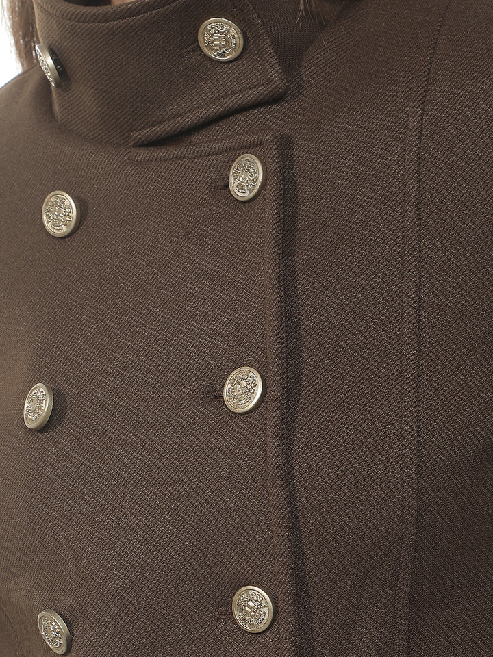 Brown High Neck Coat