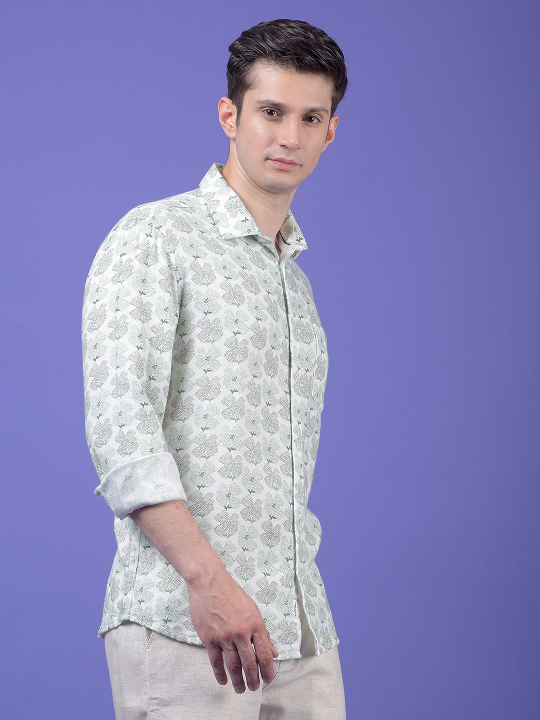 Green Floral Print Shirt