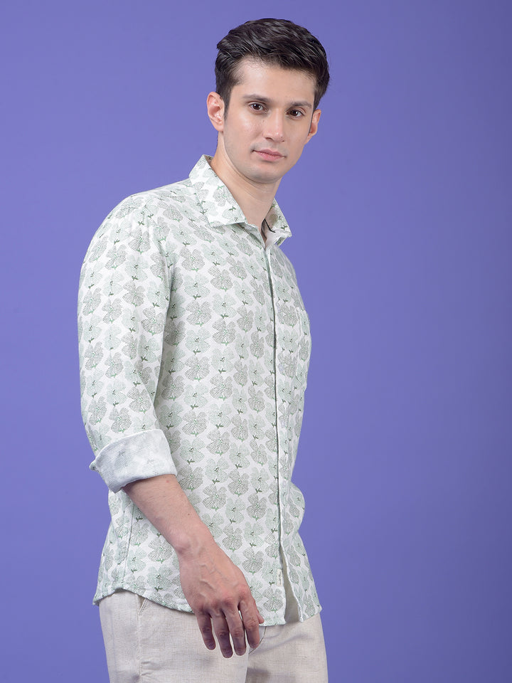 Green Floral Print Shirt