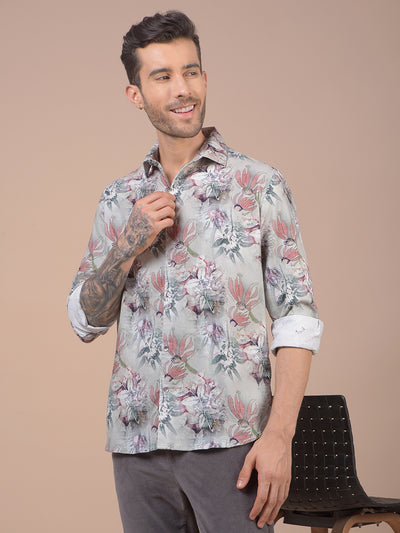 Multi-Color Floral Print 100% Cotton Shirt