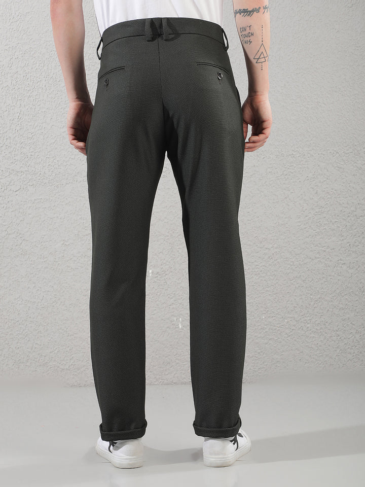 Minimalist Leaf Green Printed Trousers