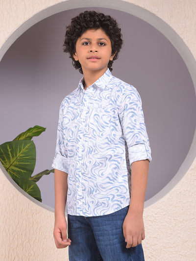 Sleek Blue Printed Shirt