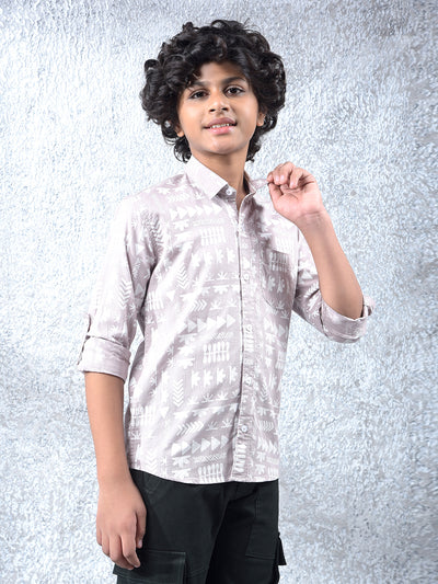Pink Printed 100% Cotton Shirt