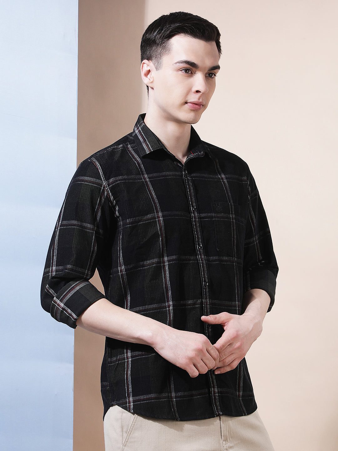 Green Checked Corduroy Shirt