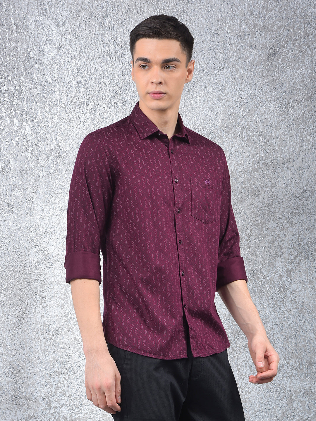 Maroon Printed Shirt