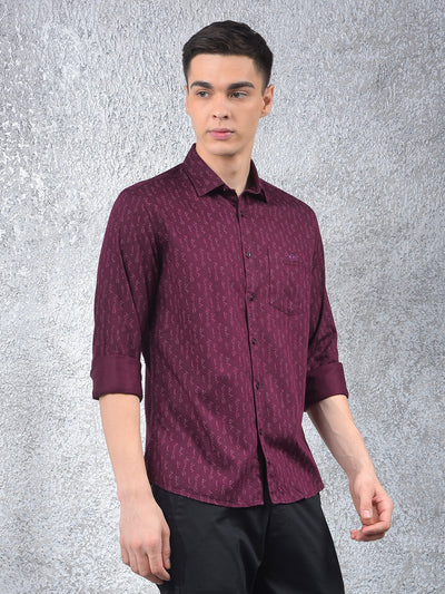 Maroon Printed Shirt