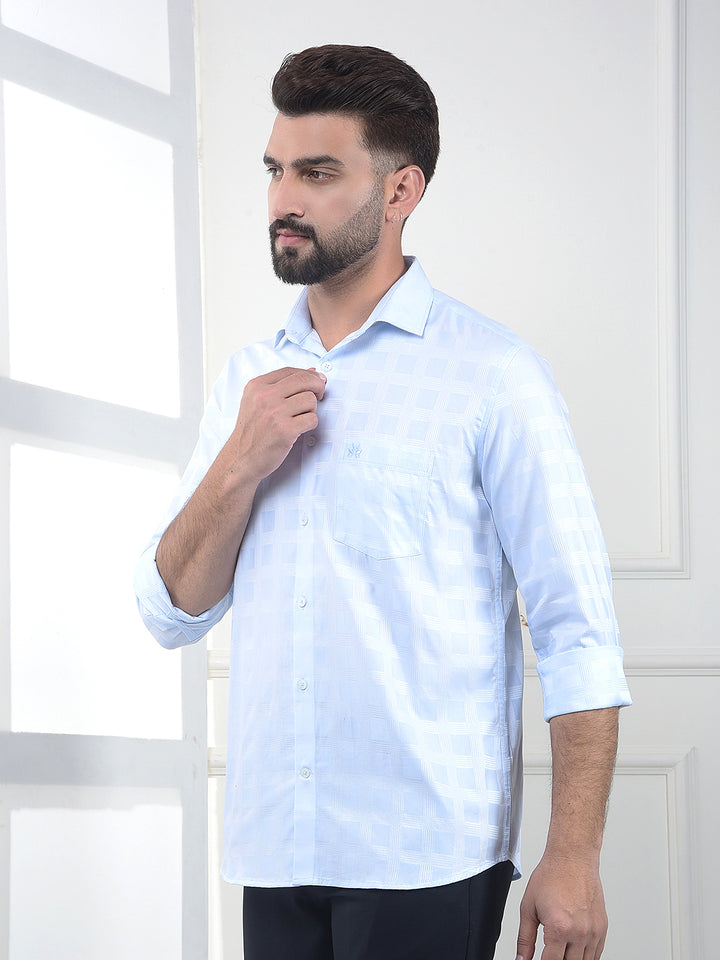 Blue Checked 100% Cotton Shirt
