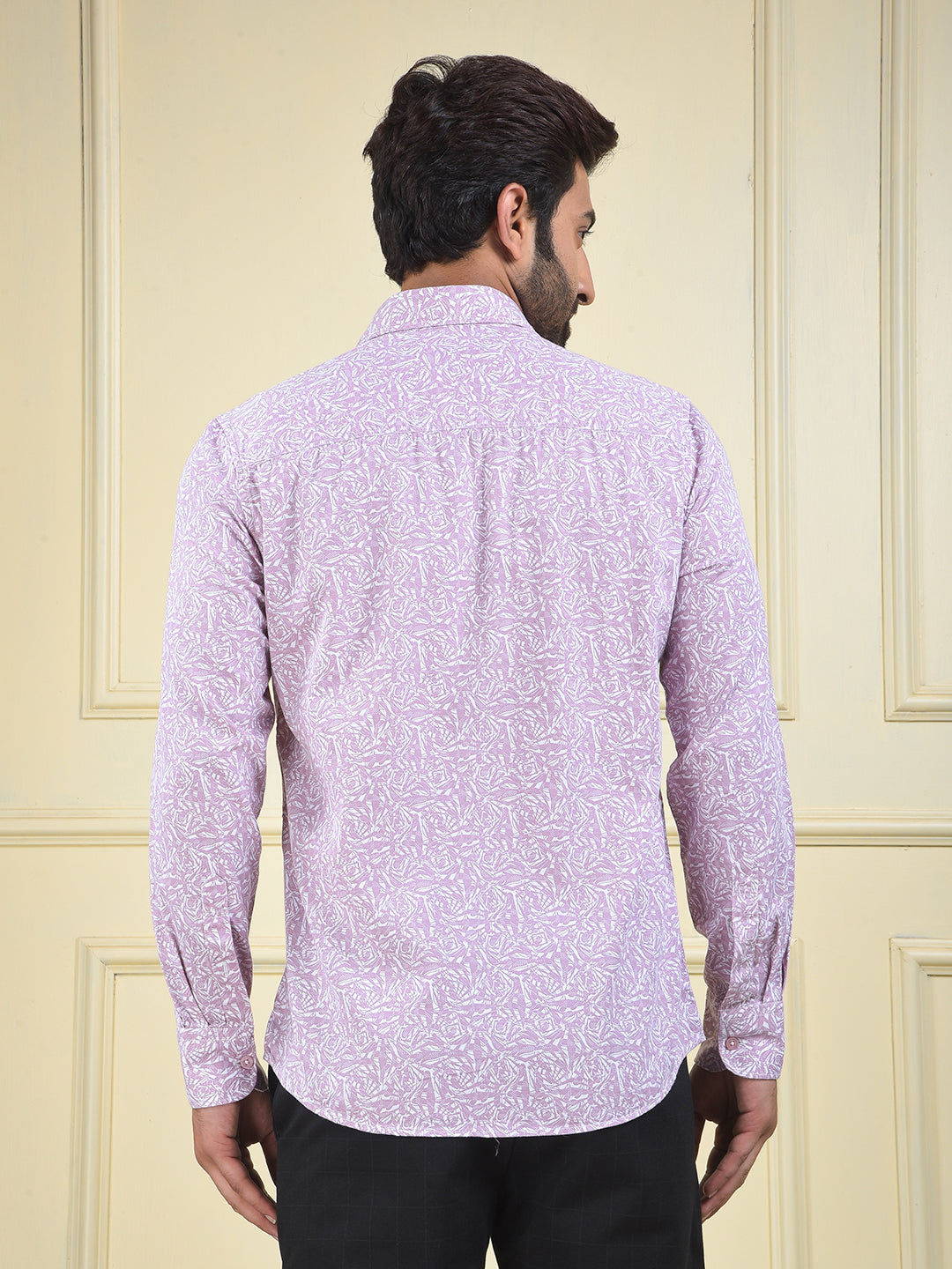 Purple Floral Print 100% Cotton Shirt