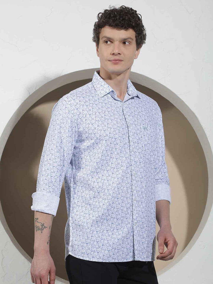 Arctic Blue Printed Shirt