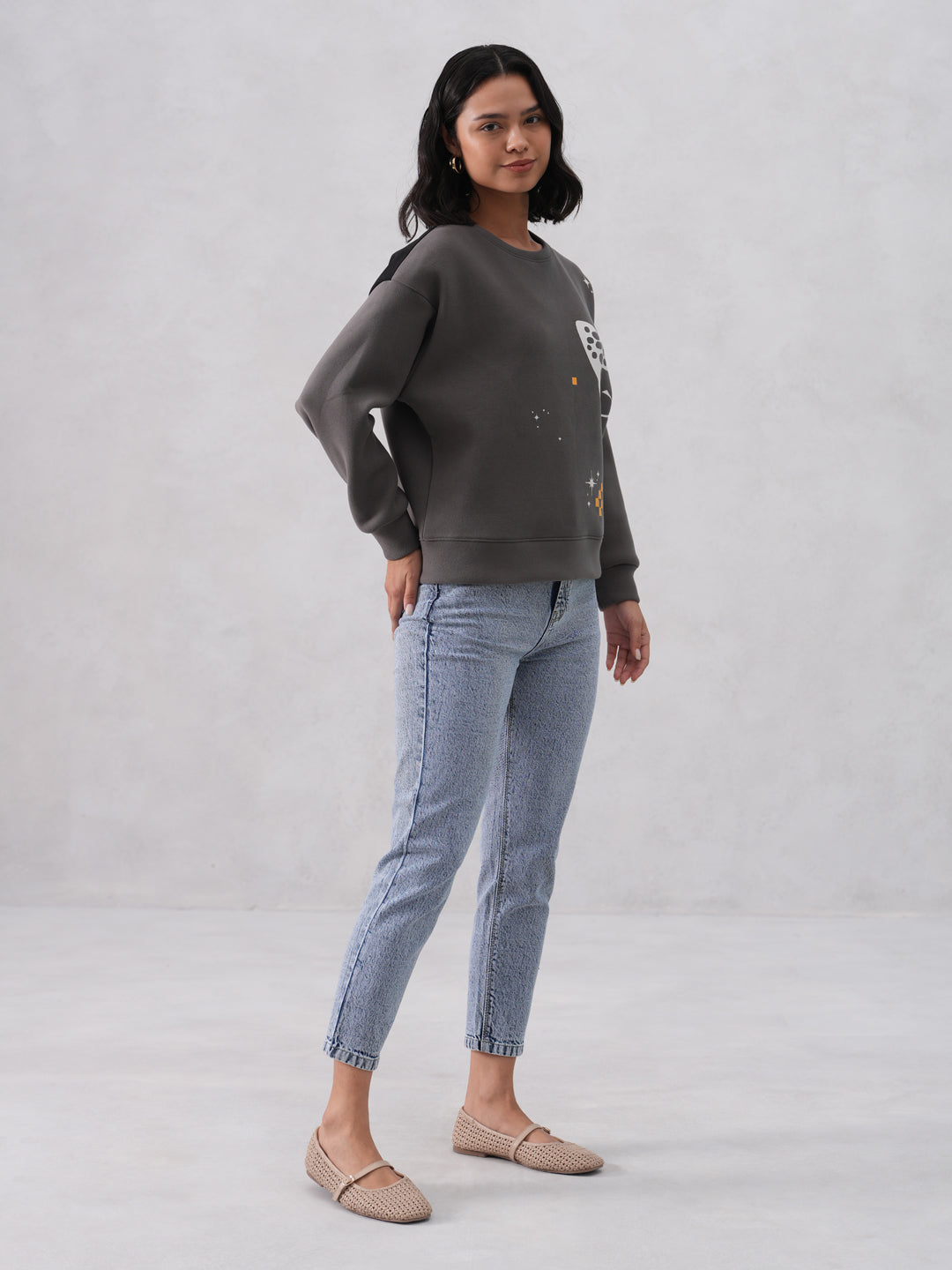 Butterfly Print Graphic Sweatshirt