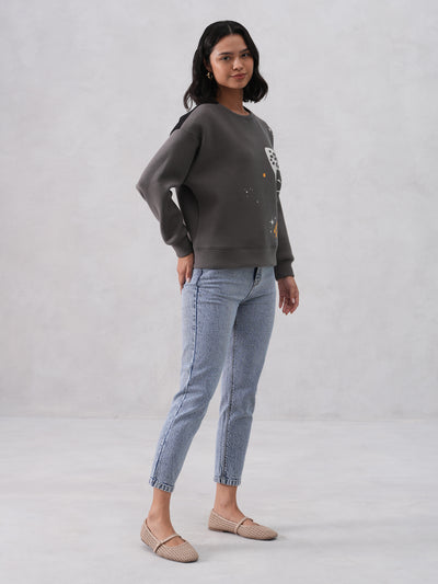 Butterfly Print Graphic Sweatshirt