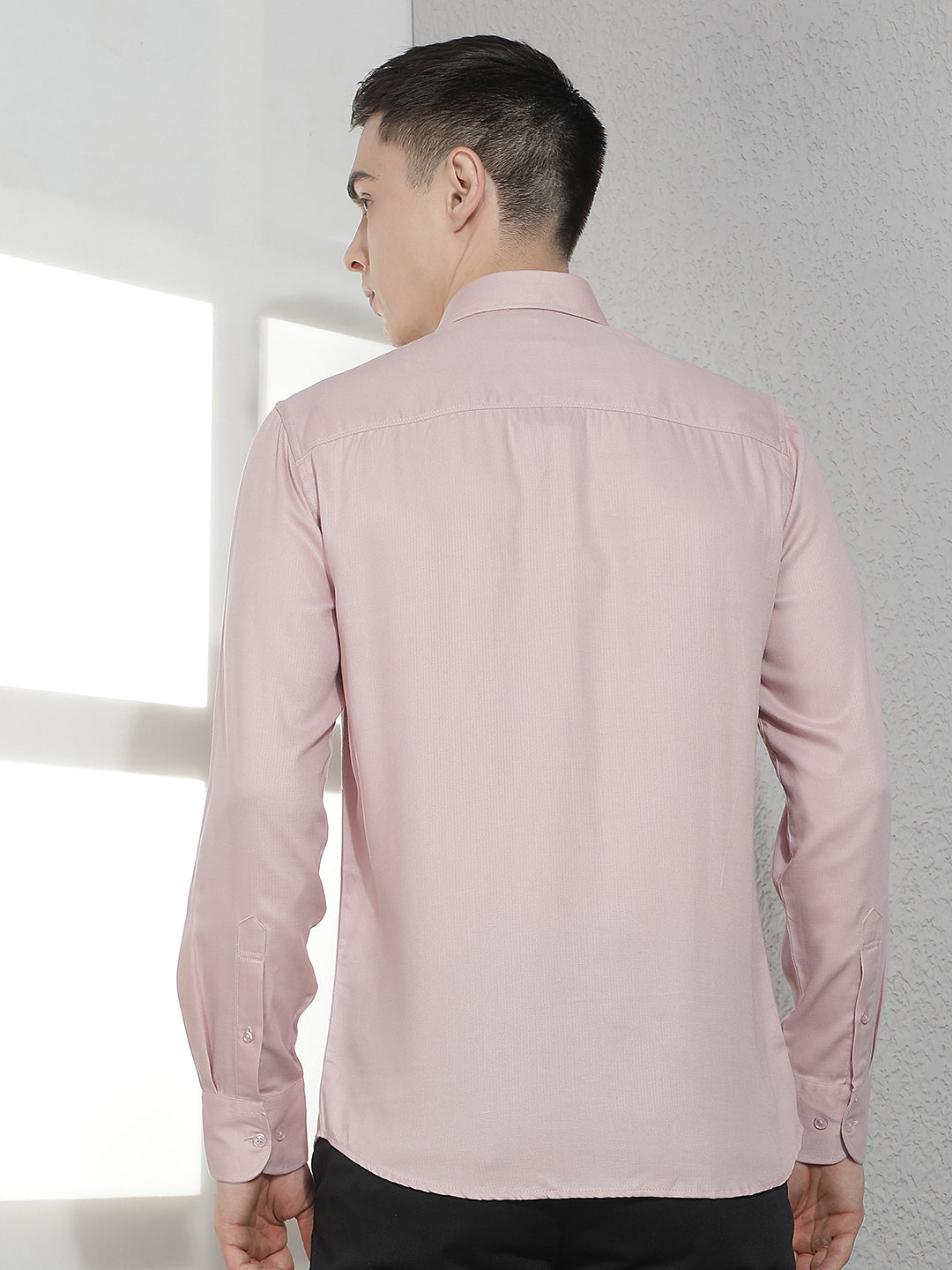 Modern Light Peach Textured Shirt