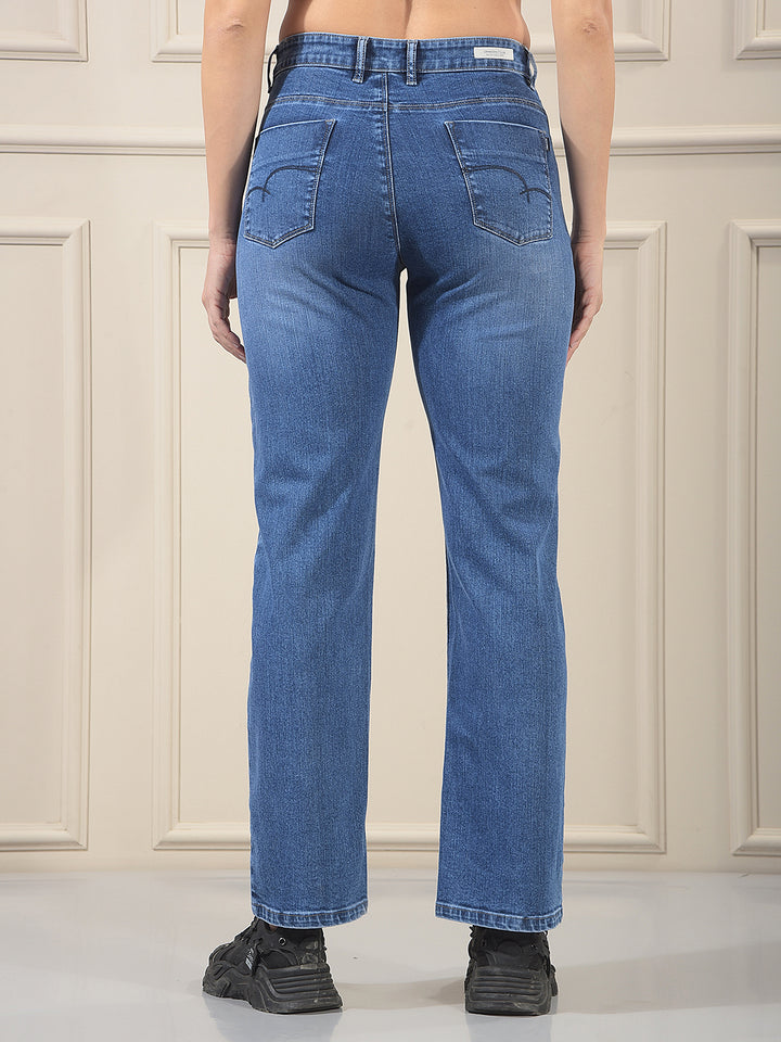 Luxe Azure Blue Straight Jeans