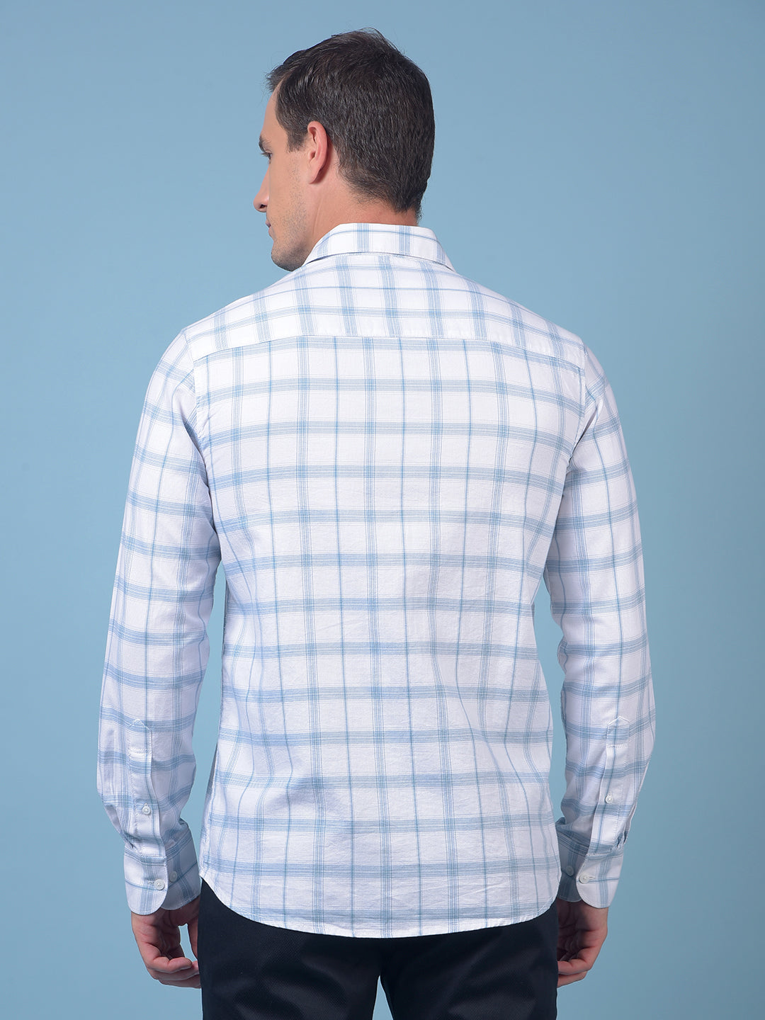 Blue Checked 100% Cotton Shirt