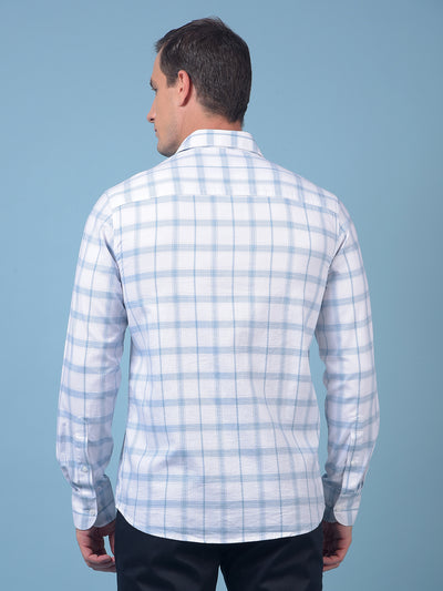 Blue Checked 100% Cotton Shirt