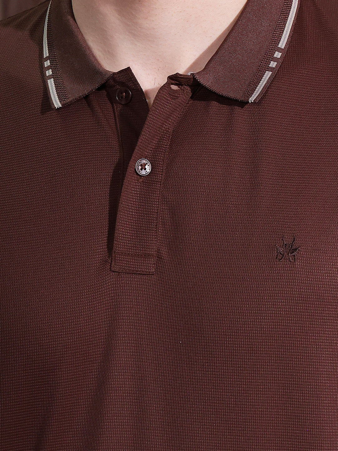 Brown Polo Neck T-Shirt