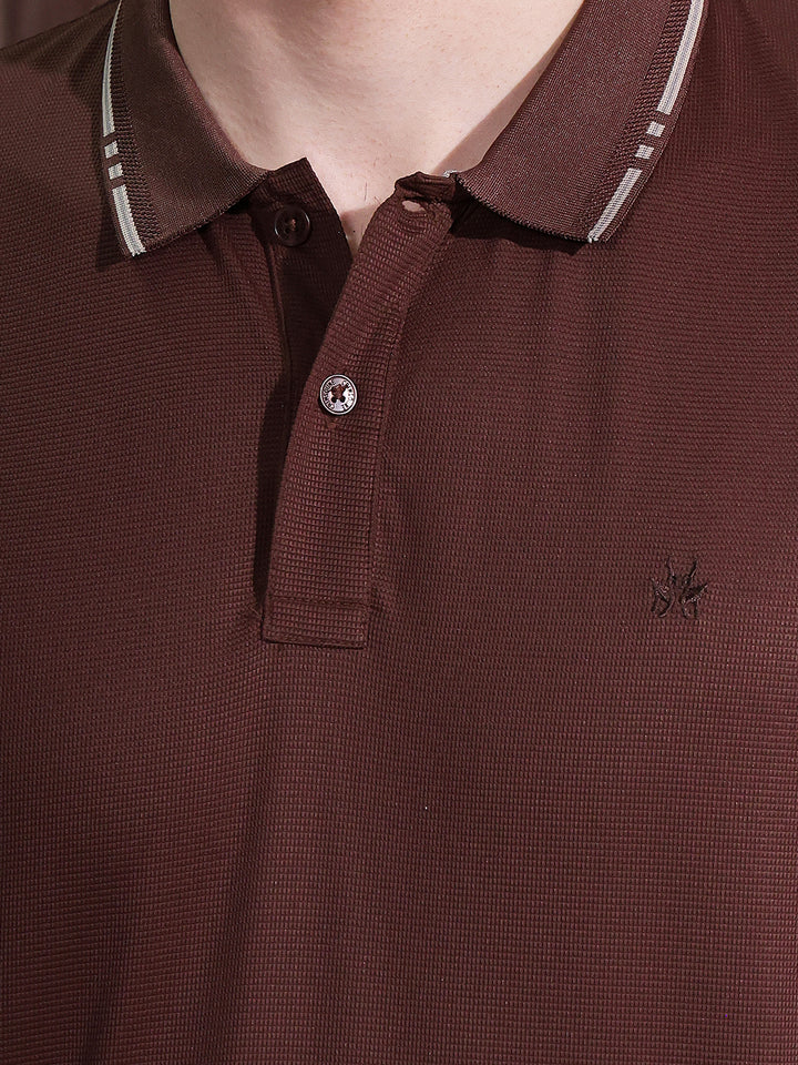 Brown Polo Neck T-Shirt