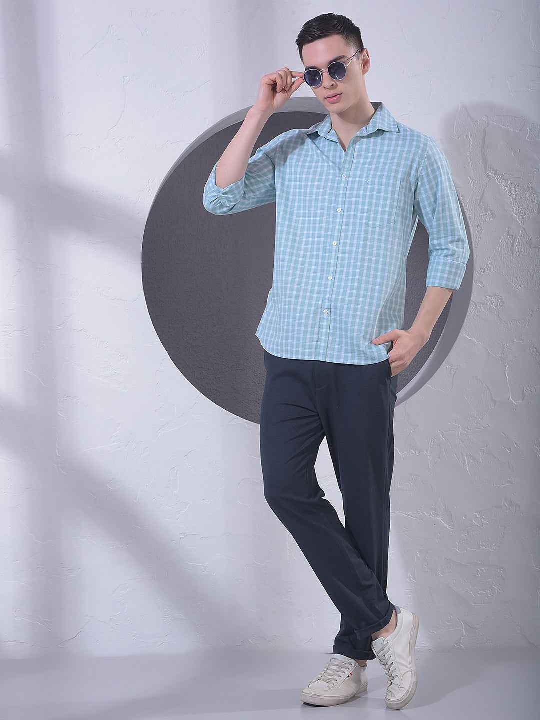 Green Checked 100% Cotton Shirt