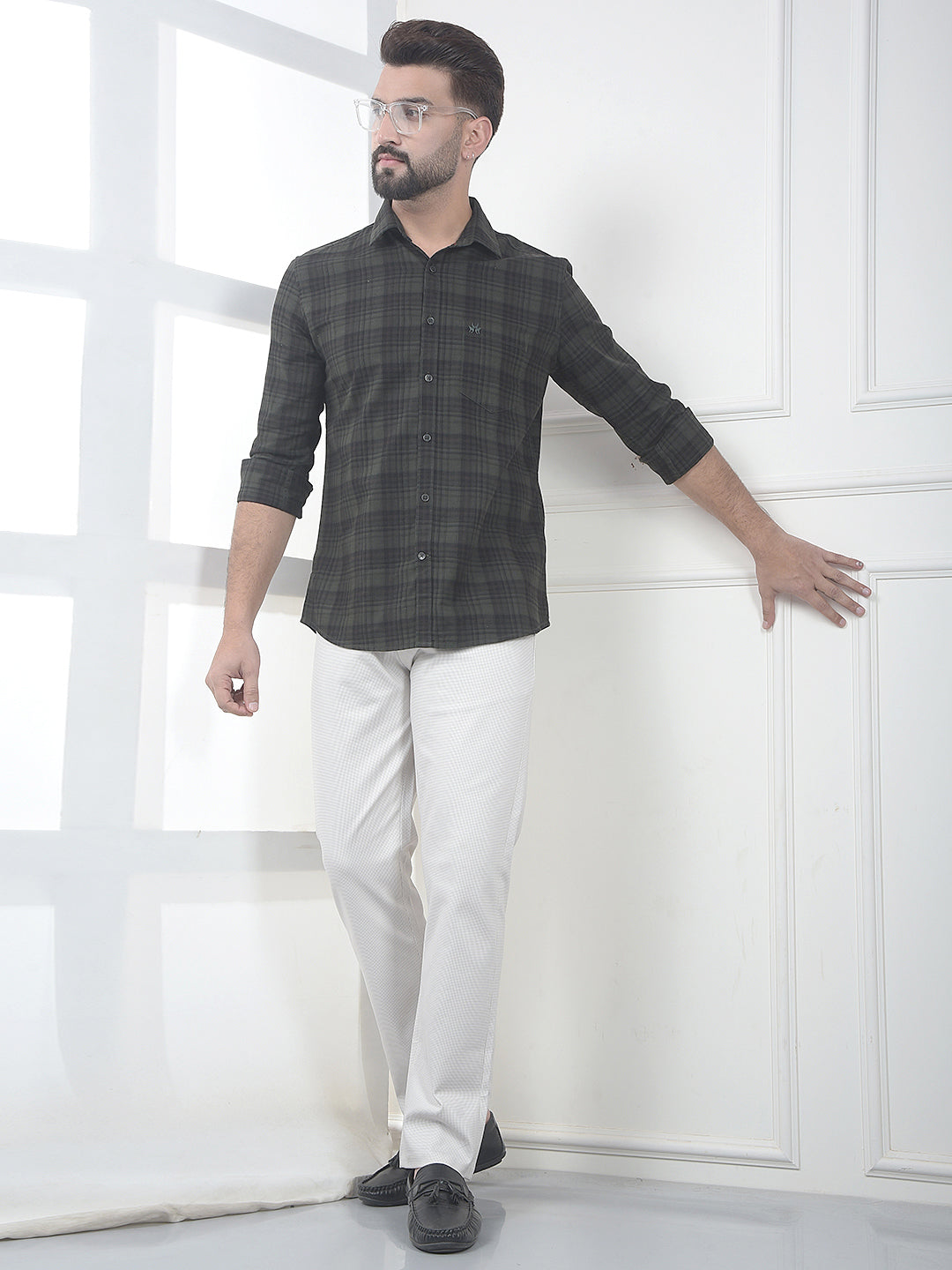 Beige Jacquard Knitted Trousers