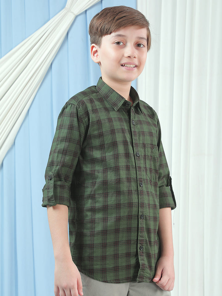 Green Checked 100% Cotton Shirt