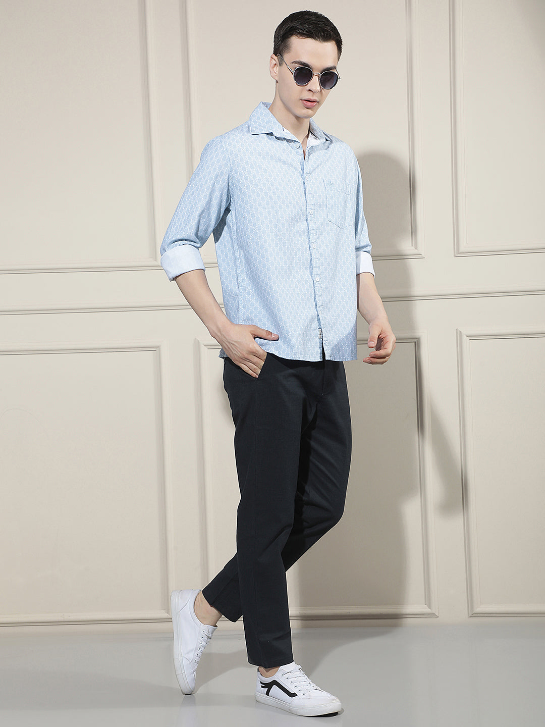 Tailored Coastal Blue Printed Shirt