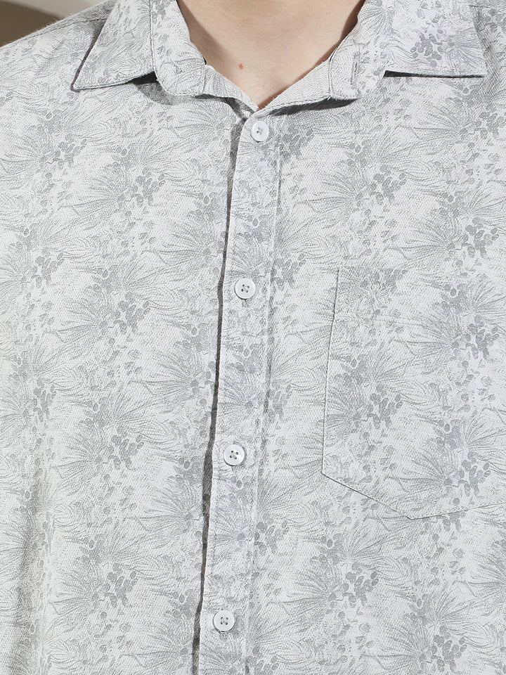 Ivory Grey Printed Shirt