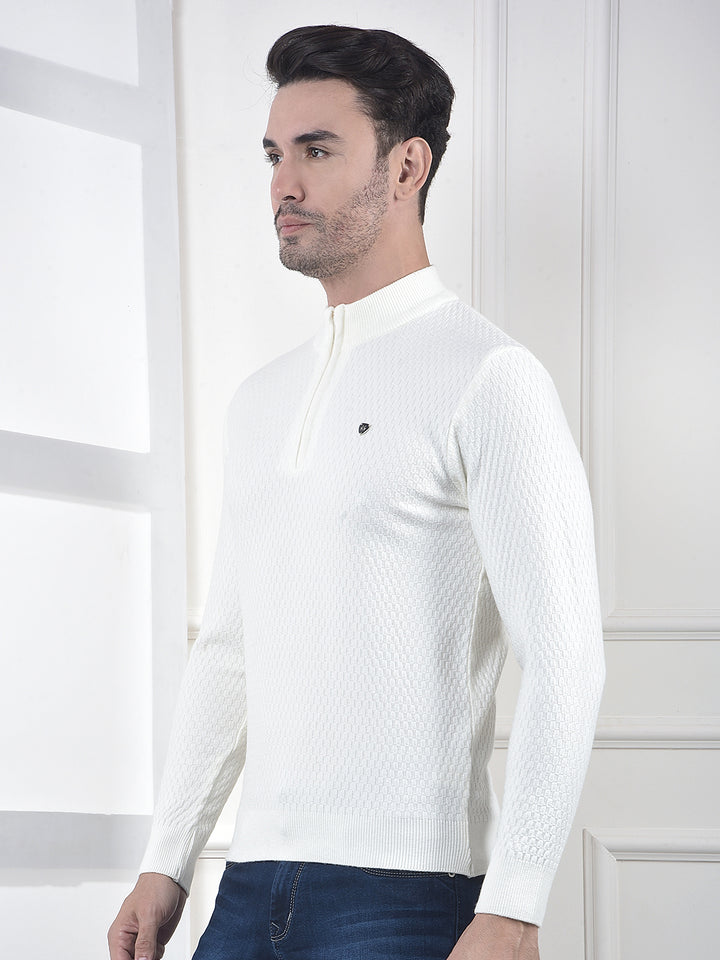 Off White Jacquard Sweater