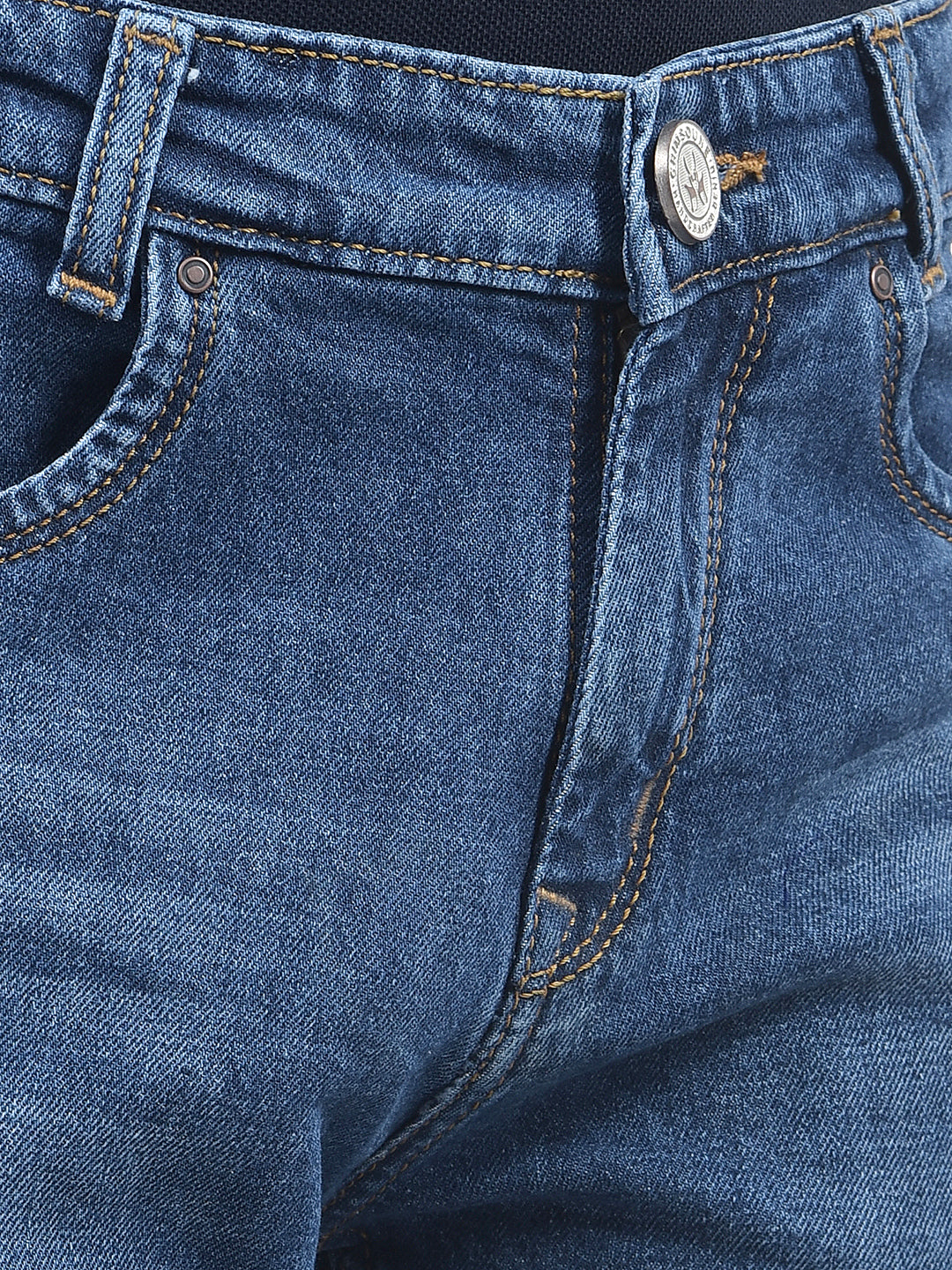 Chic Navy Blue Straight Jeans