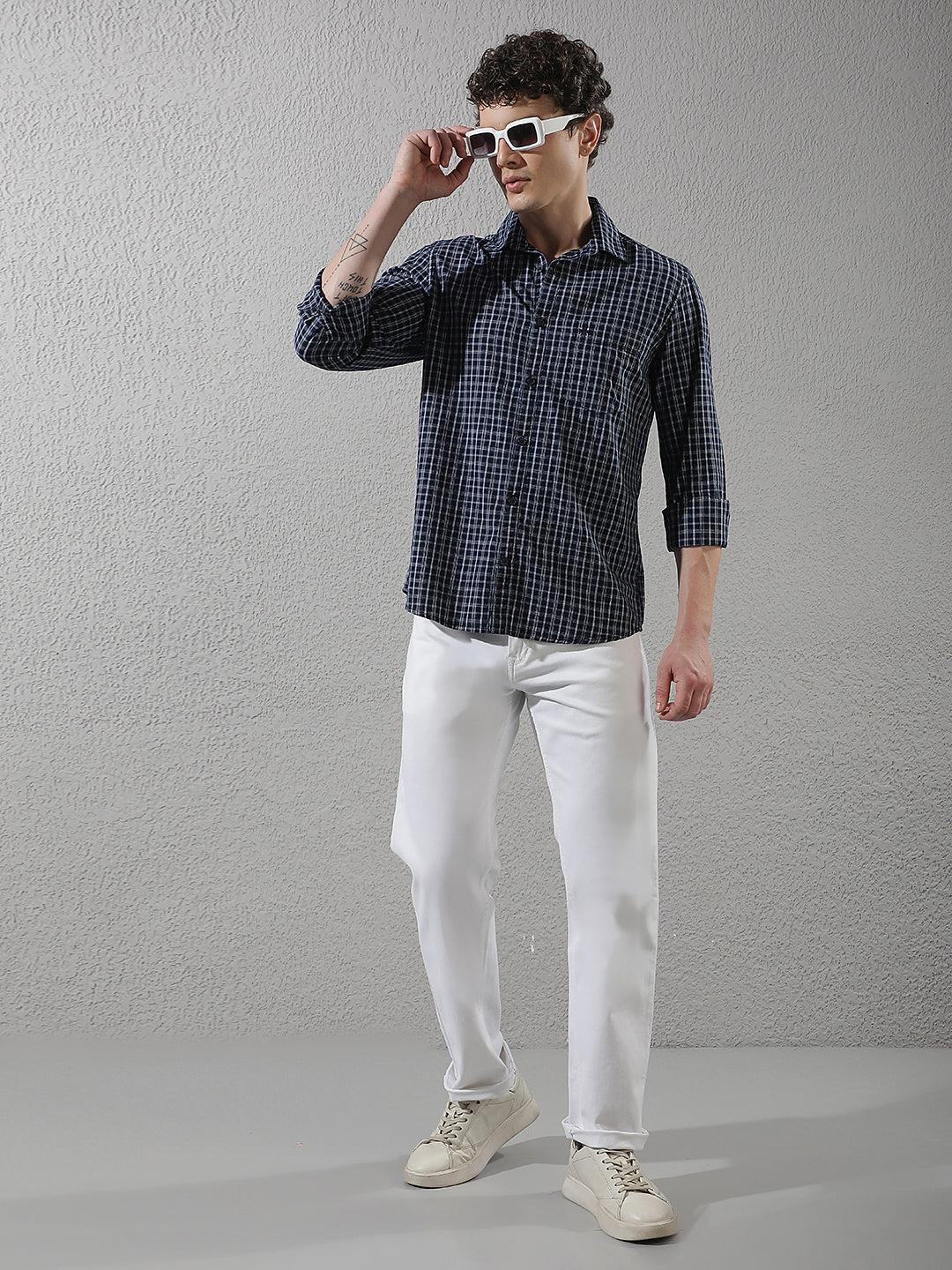 White Cotton Straight Jeans