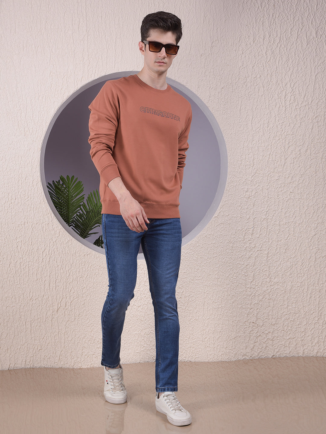 Red Typographic Print Sweatshirt