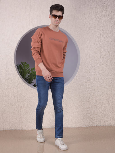 Red Typographic Print Sweatshirt