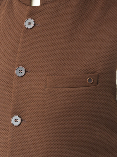Brown Jacquard Waist Coat