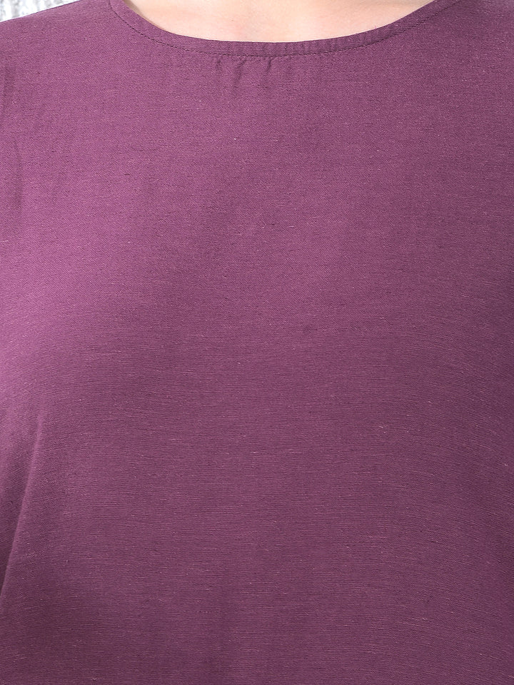 Purple Floral Embroidered Top