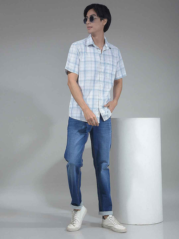 Blue Grid Check Shirt