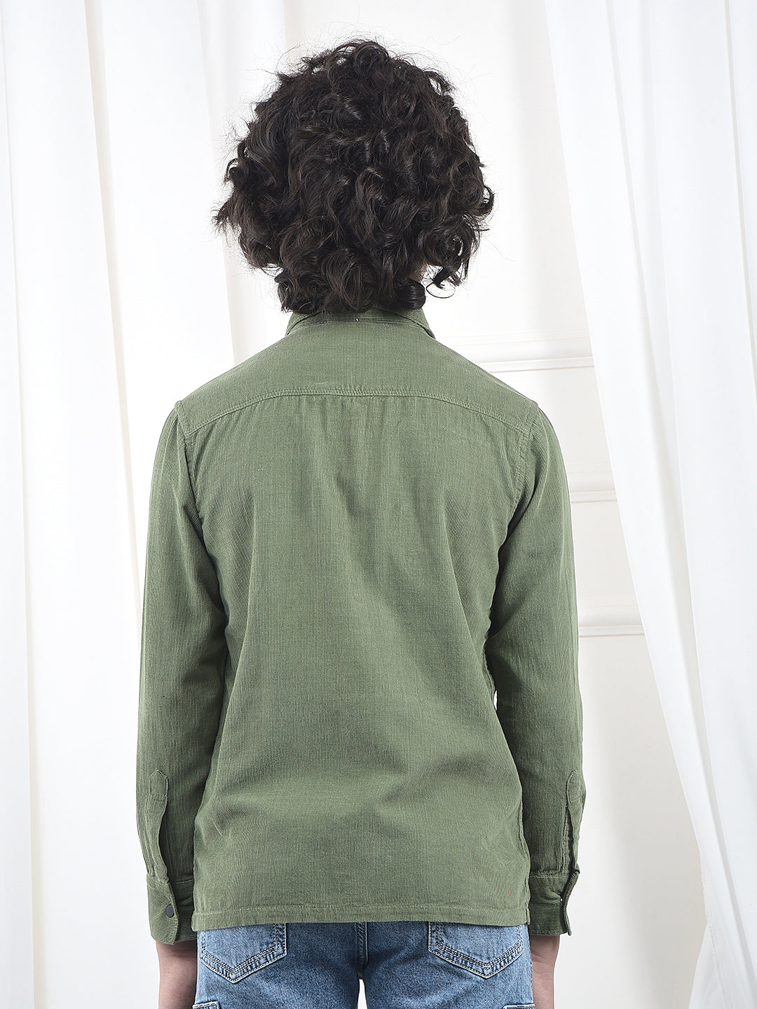 Green 100% Cotton Corduory Shirt