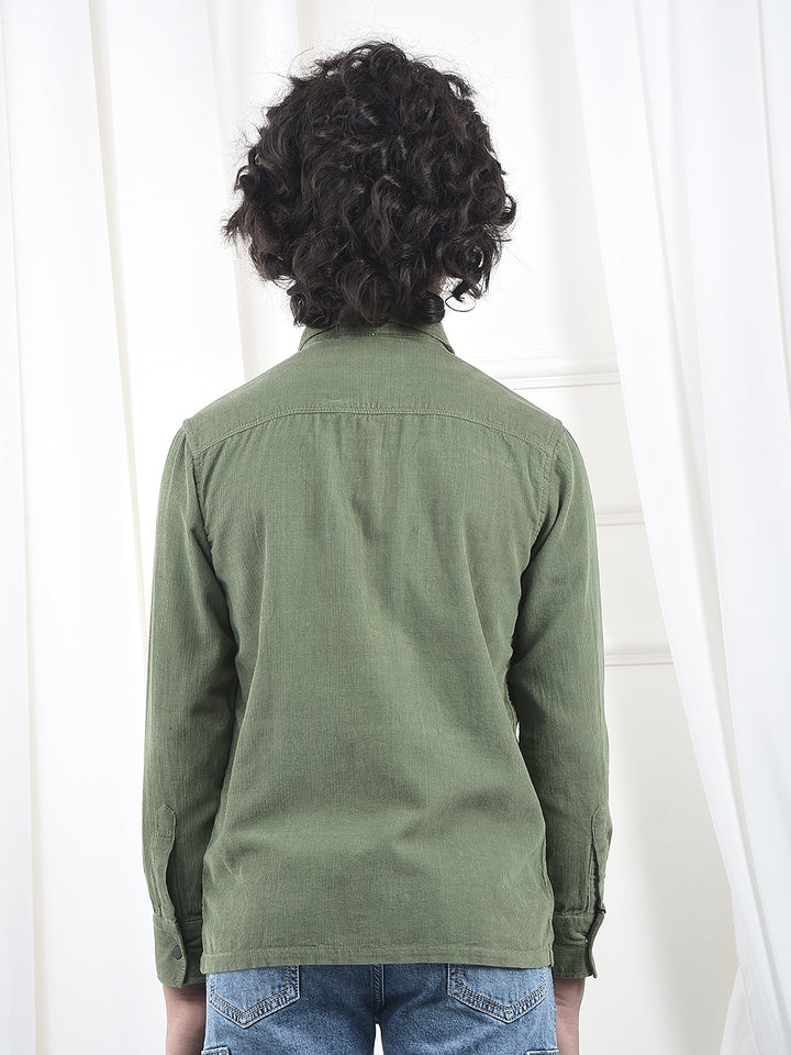 Green 100% Cotton Corduory Shirt