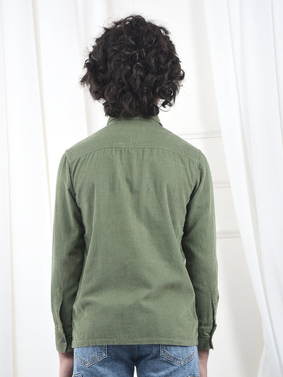 Green 100% Cotton Corduory Shirt