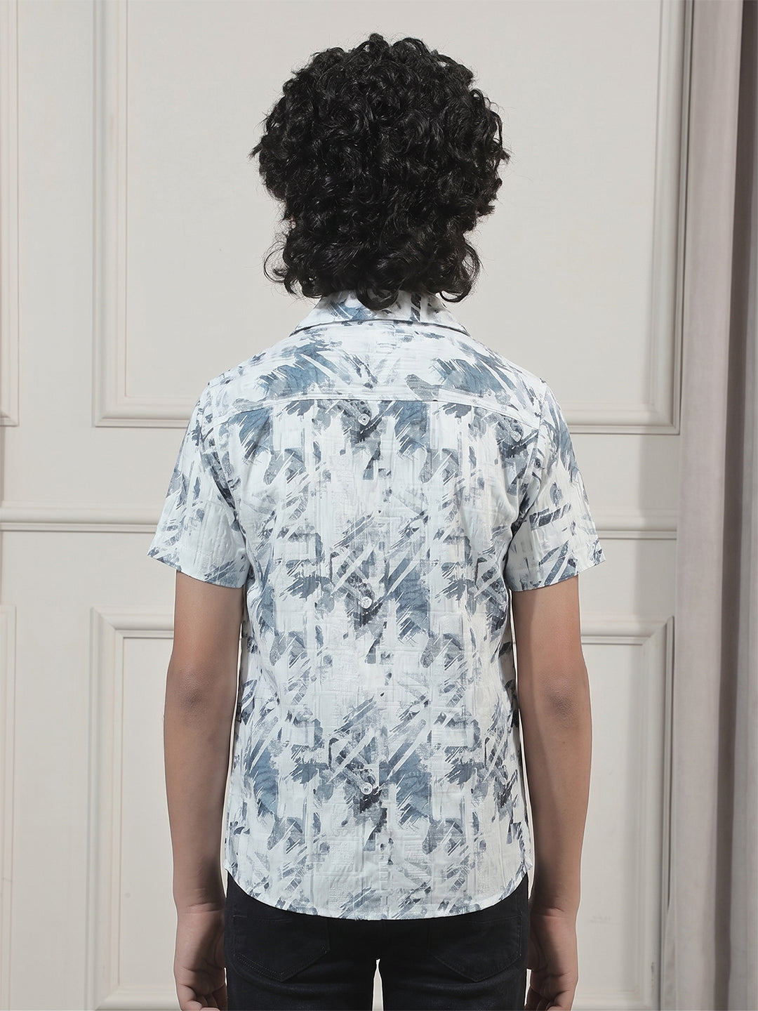 Blue Graphic Print Shirt with T-Shirt