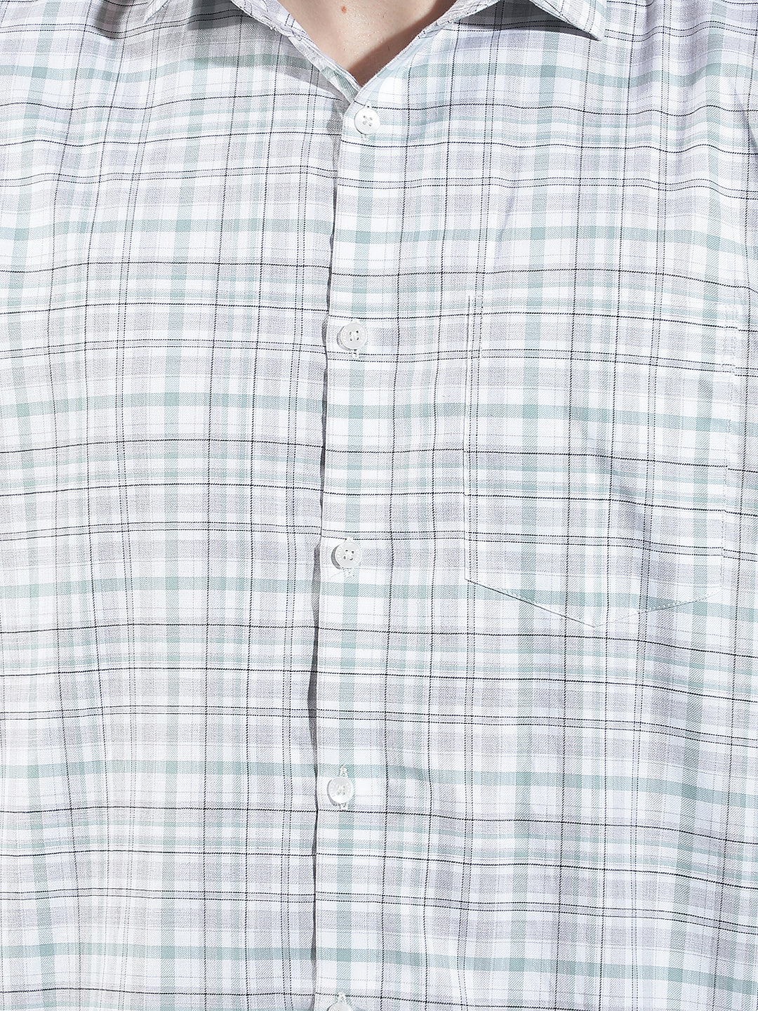 Green Checked 100% Cotton Shirt