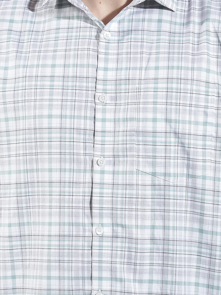 Green Checked 100% Cotton Shirt