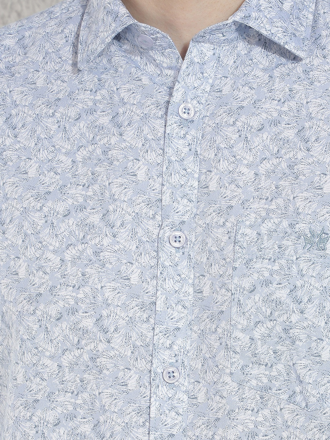 Blue Floral Print Shirt