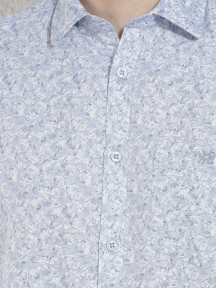 Blue Floral Print Shirt