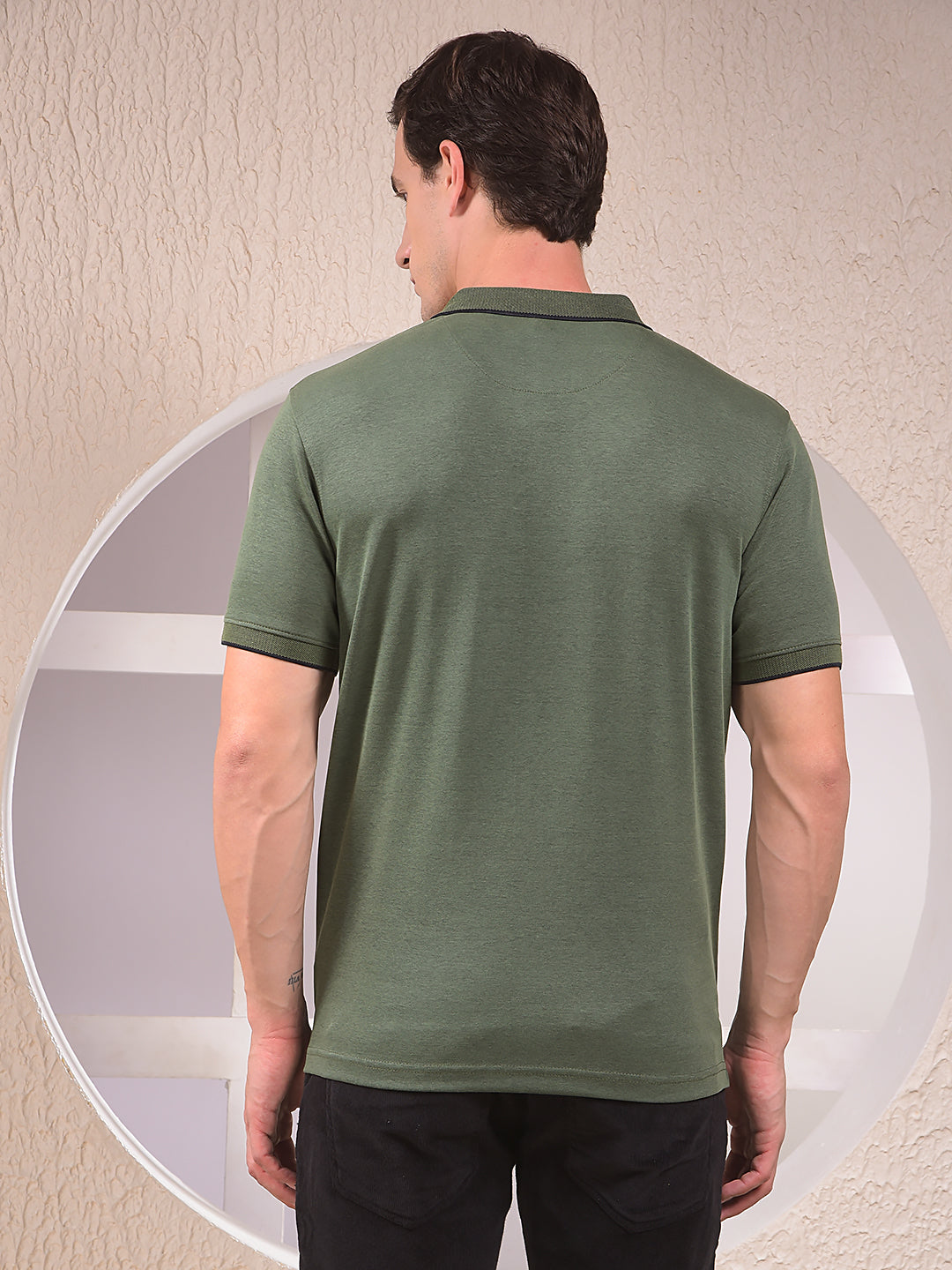 Green Polo Neck T-Shirt