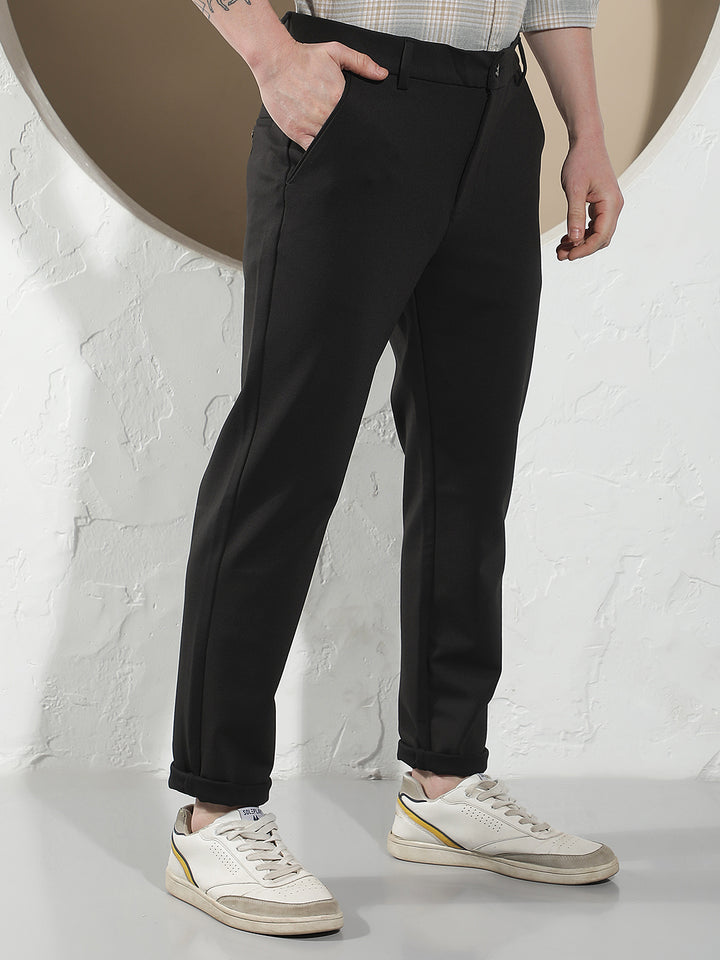 Classic Shadow Black Knitted Trousers