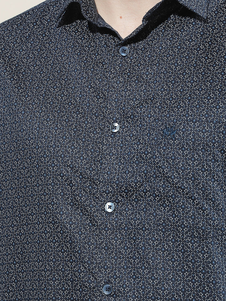 Gentle Blue Printed Shirt