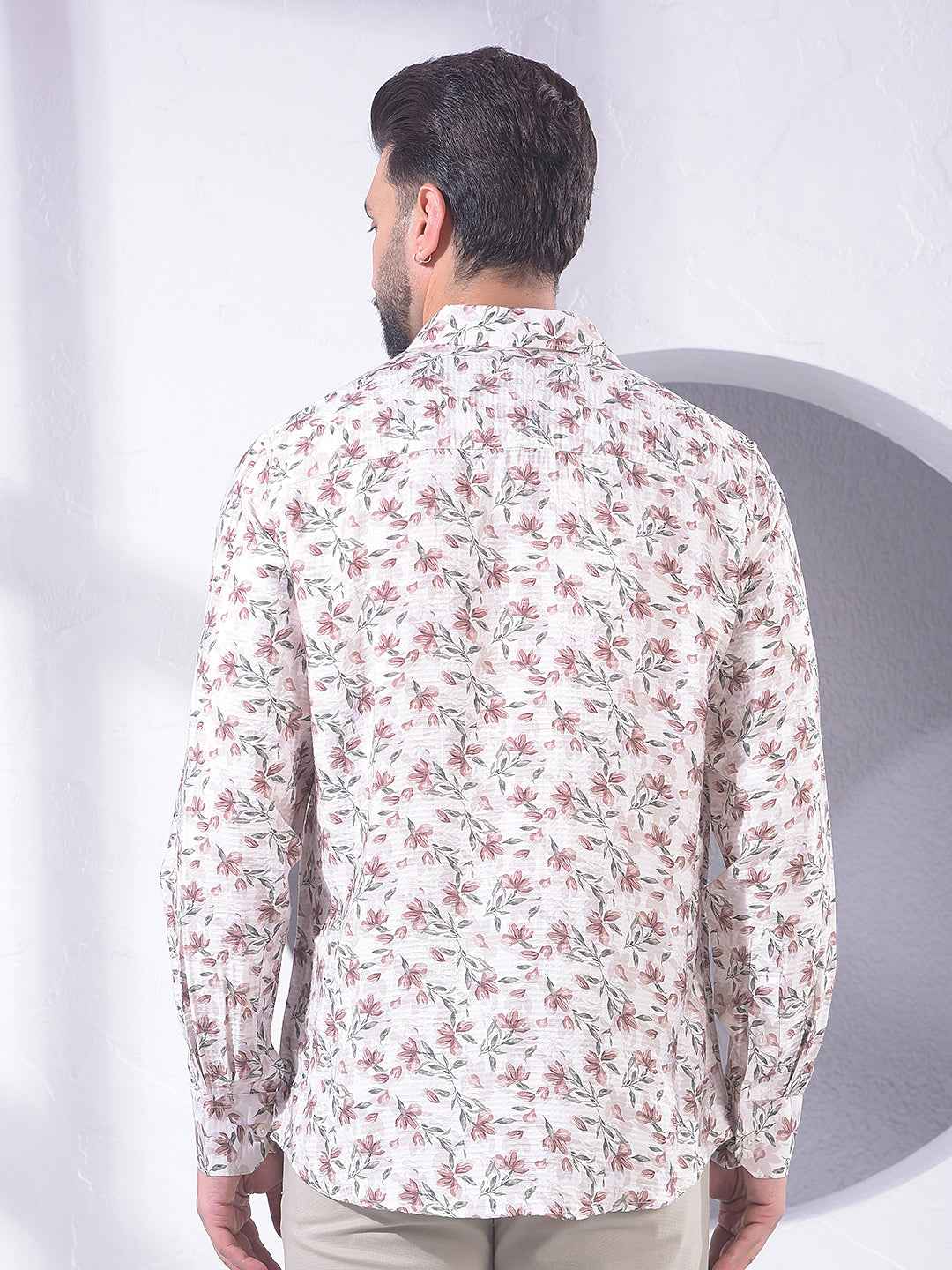Maroon Floral Print Shirt