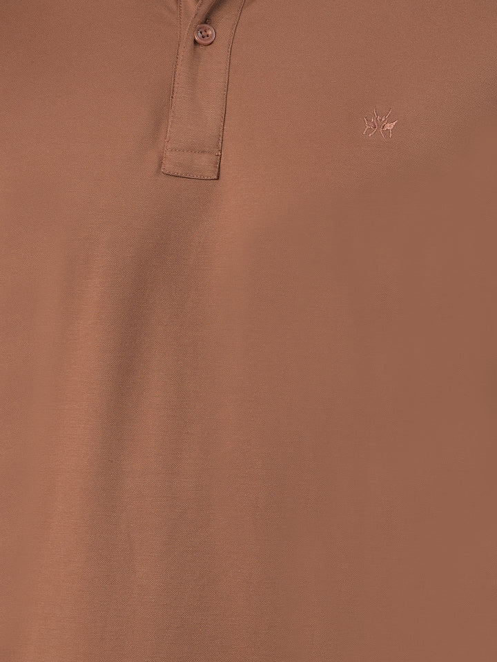 Dreamy Brown Polo Neck T-Shirt